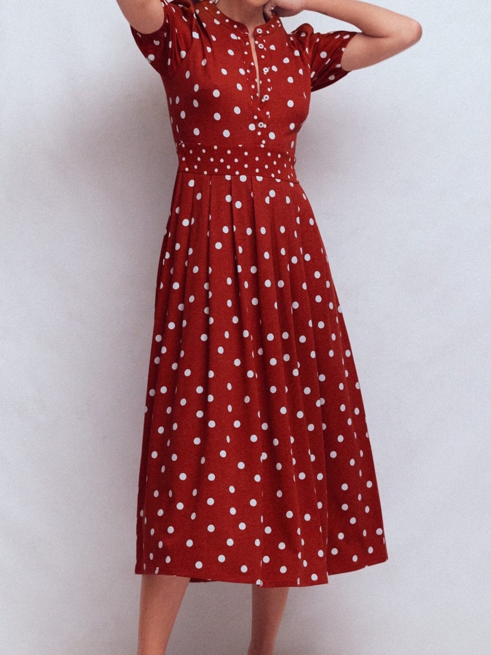 Amber Pleat Jersey Midi Dress